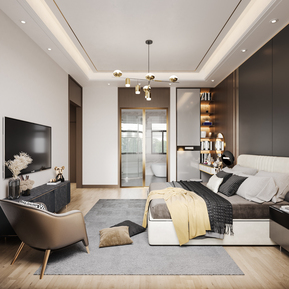 轻奢 卧室 主卧室