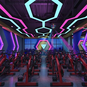 现代 健身房 动感单车房
