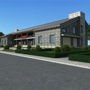 新中式 建筑 佛堂餐馆宾馆