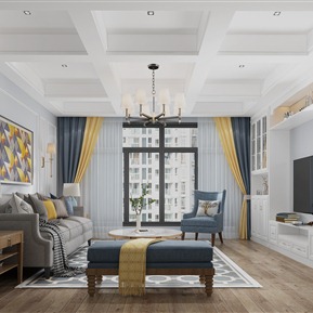 美式 客厅 客餐厅