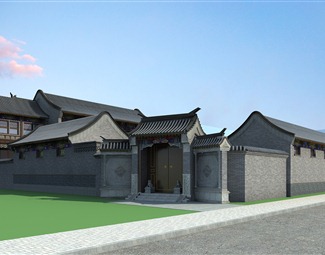 新中式大宅门庭院