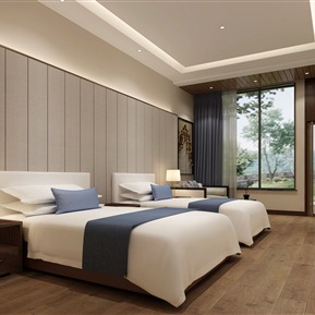 现代 客房 宾馆双人间