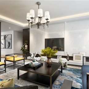 新中式 客厅 客厅餐厅