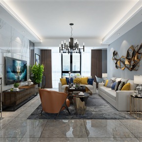 现代 客厅 客餐厅