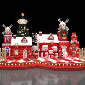 现代 美陈 圣诞美陈堆头