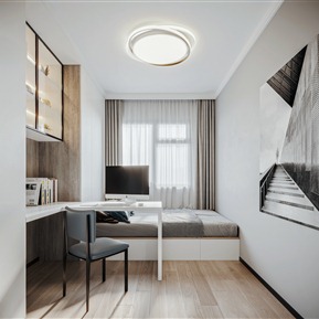 现代 榻榻米卧室 榻榻米书房卧室