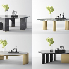 现代 茶几 金属茶几组合