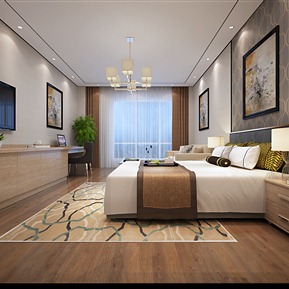 新中式 卧室 标间