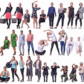 现代 多人 女人女孩美女人物五