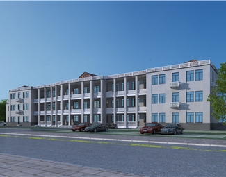 现代三层办公楼建筑