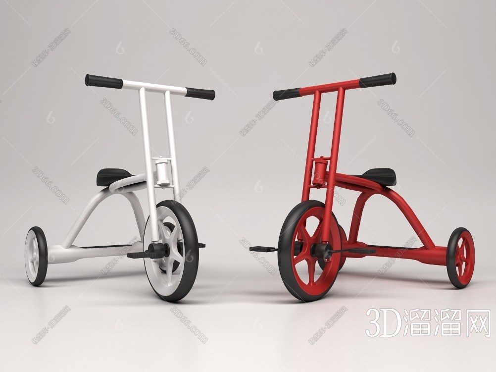 现代儿童三轮车脚踏车3d模型下载