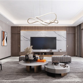 轻奢 客厅 客餐厅