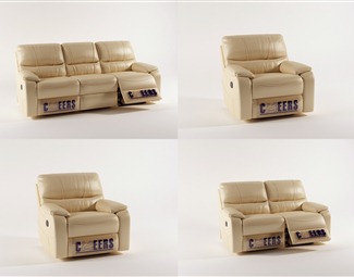 现代皮质沙发组合