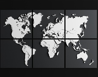 现代世界地图挂画