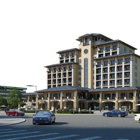 欧式 酒店建筑 酒店景观