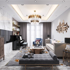 现代 客厅 沙发茶几组合