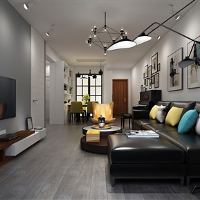 现代 客厅 客餐厅