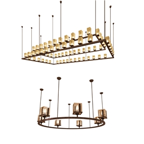 新中式 吊灯 大堂吊灯组合