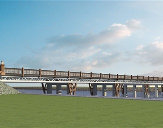 新中式景观桥栏杆