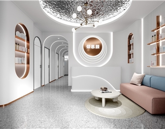 现代美容院背景墙