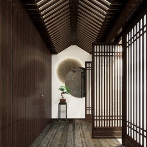 新中式 玄关 别墅玄关