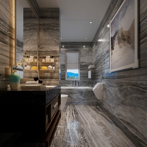 新中式 卫生间 主卧室床头柜台灯电视柜吊灯卫生间手盆柜