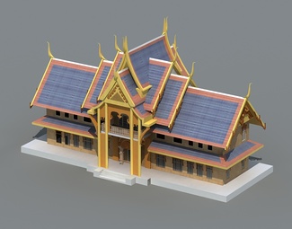 东南亚古建筑外观效果