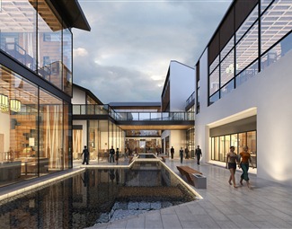 现代现代风格商业街