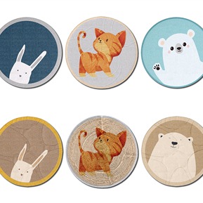 现代 圆形地毯 卡通动物圆形地毯