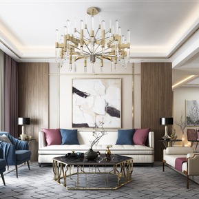 现代 客厅 客餐厅