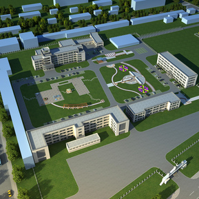 现代 宿舍楼 公寓鸟瞰