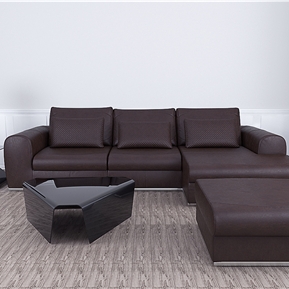 现代 转角沙发 沙发茶几组合