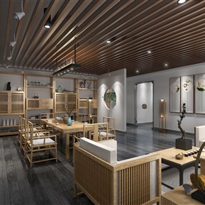 新中式 办公室 泡茶室办公室