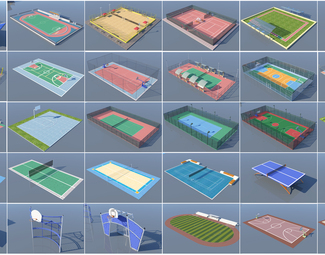 现代 运动场 运动场地组合