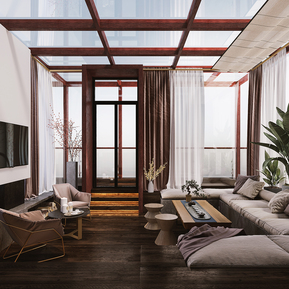 现代 花园 屋顶花园