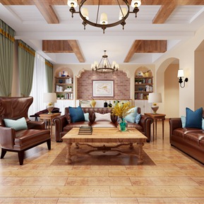 美式 客厅 简美客餐厅
