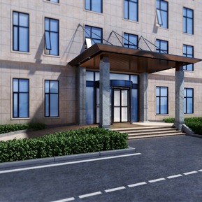 现代 门头 政府门头入口外观