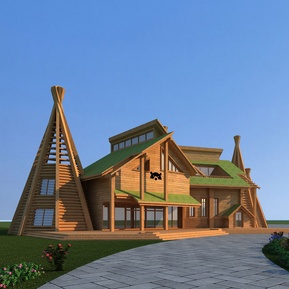 现代 木屋 木别墅