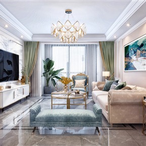 轻奢 客厅 客餐厅
