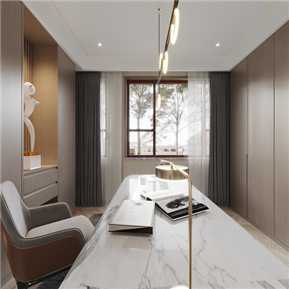 现代 书房 书房全景