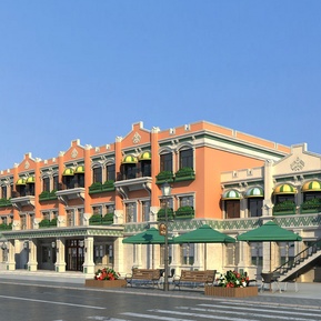 欧式 商业街 酒店