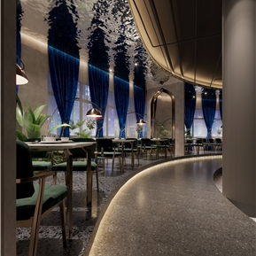 轻奢 餐厅 餐饮大厅