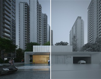 现代 售楼处建筑 住宅售楼处