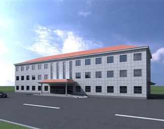 现代三层办公楼建筑