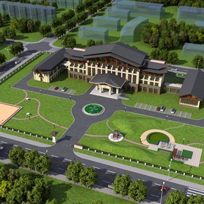 新中式 福利院 福利院半鸟瞰