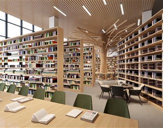 现代图书室阅读区