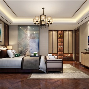 新中式 卧室 卧室老人房