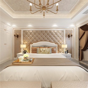 简欧 卧室 卧室全景