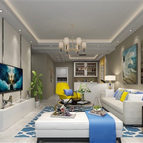 现代 客厅 客餐厅