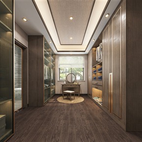 新中式 衣帽间 主卧室 更衣间